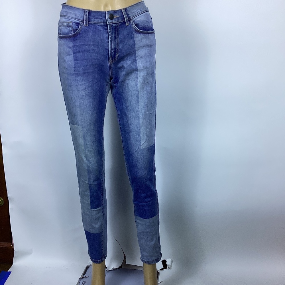 J. Mclaughlin Jaycie Patchwork Jeans Two Tone Siz… - image 2